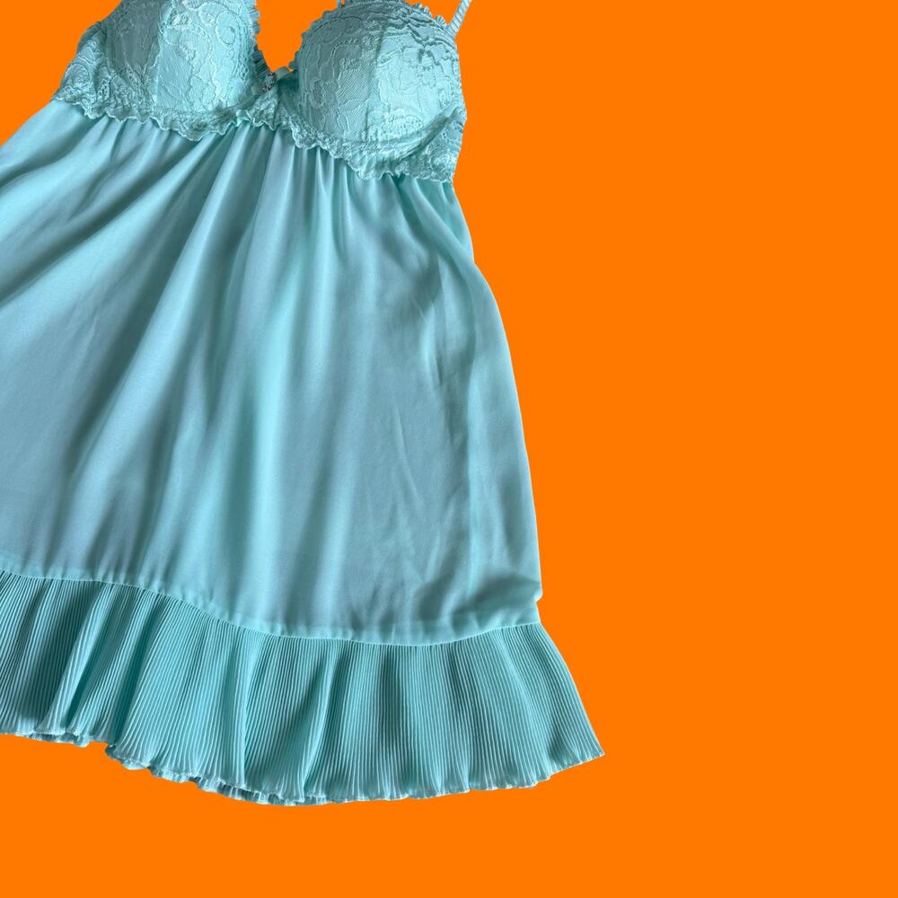 00's vintage chiffon lace bustier y2k 2pc lingerie set MEDIUM cinema etoile - Picture 4 of 8